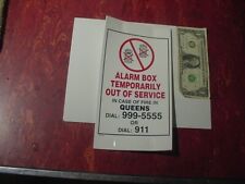 FDNY O.O.S. QUEENS (Out of Service) ALARM BOX SIGN picture