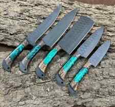 Handmade Chef Set Damascus Steel Kitchen Knives Set Forged Custom Knife Set picture