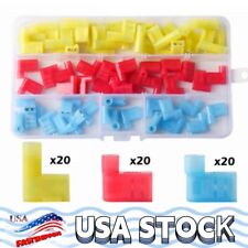 60PCS 22-10AWG Nylon Flag Spade Crimp Terminals Quick Disconnect Wire Connector picture