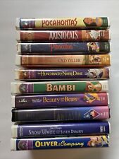 VHS Walt Disney Lot Of 10 Movies Snow White Bambi Pocahontas Pinocchio Fantasia picture