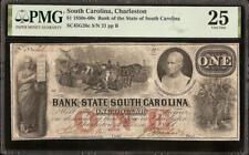 1861 $1 DOLLAR SOUTH CAROLINA BANK NOTE LARGE CURRENCY OLD PAPER MONEY PMG 25 picture
