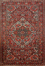 Semi-Antique Rug Hand-made Vegetable Dye Wool Bakhtiari Traditional Rug 5x7 picture