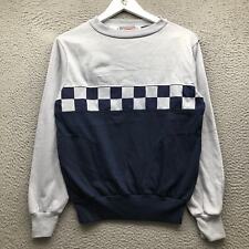 Vintage Team Pacific Trail Checkered Racing Sweatshirt Women's Large Navy Gray picture