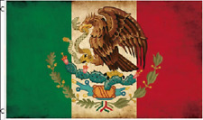 3X5 VINTAGE MEXICO MEXICAN FLAG BANNER EAGLE CREST TEA STAINED FLAG 100D picture