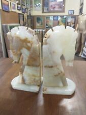 1940's - Authentic Mexican Agate Trojan Horse Bookends 9