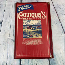Vintage Calhoun's Best Ribs in America Restaurant Menu with Plastic Holder picture