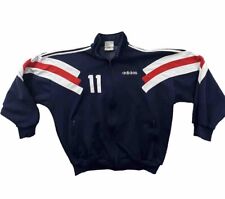 Vtg 90s Adidas Track Jacket Full Zip Red White Blue Mens L picture