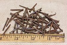 1” Old Square Nails 75 Real 1850’s Vintage Rusty Patina 5/32” Small Head Brads picture