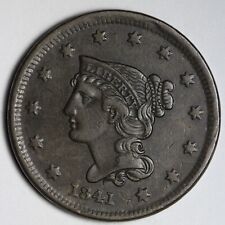 1841 Braided Hair Large Cent AU E124 SFQ picture