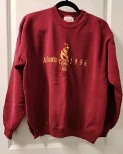 Vintage 1996 Atlanta Olympics Red Embroidered Crewneck Sweatshirt Size M picture