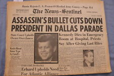 1963 NOV 22 THE NEWS-SENTINEL - ASSASSIN'S BULLET CUTS DOWN PRESIDENT- NP 8547 picture