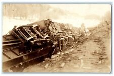 c1918 Railroad Train Wreck Disaster View Canada RPPC Photo Unposted Postcard picture