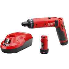 milwaukee electric screwdriver 4-volt li-ion cordless 1/4 in. hex 2-battery kit picture