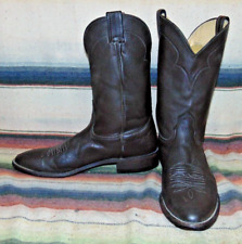 Mens Vintage Nocona Brown Deer Skin Cowboy Boots 11.5 D Excellent Used Condition picture