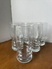 Libbey Glass Clear Bangles Rippled Base 16 ounce Cooler Set of 4 Barware picture