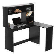 Ivinta Wooden L-Shaped Computer Desk with Hutch Modern Corner Gaming Desk picture