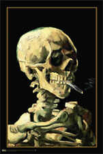 Vincent Van Gogh Skeleton Skull With Burning Cigarette Art Print Poster 24x36 in picture