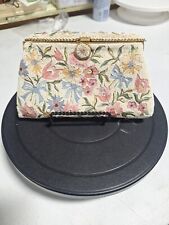 Lovely Vintage Ed B Robinson EBR Hand Made In France Beaded Floral Clutch Purse picture