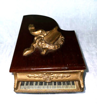 ANTIQUE THORENS GRAND PIANO MUSIC BOX ~ METAL with WOOD LID 1936 picture
