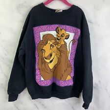 Vintage Disney Lion King Sweater Pullover Crewneck Kids Size L Youth 10/12 Black picture