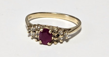 Vintage 14k Gold Ruby and Diamond Ring Size 6.5 picture