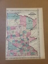 Johnson's 1864 Large colored map of Minnesota picture