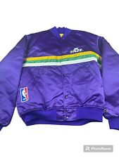 VTG NBA Authentics Utah Jazz Purple Starter Snap Button NBA Satin Jacket XL RARE picture