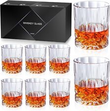 Double Old Fashioned Glasses Markham Scotch Whiskey Crystal Bourbon Set of 8 picture