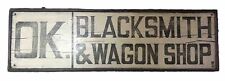 Vintage Barnwood “OK Blacksmith & Wagon Shop” Western Signage picture