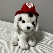 Dalmation Dog Plush Youre Doggone Special Fire Fighter Helmet Puppy Sitting Russ picture