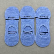 3 pairs BOMBAS Men's Lightweight Merino No Show Sock Size Large 9.5-13 blue picture
