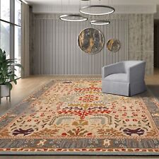 Multi Sizes Handmade 100% Wool Arts & Craft Transitional Oriental Area Rug Beige picture