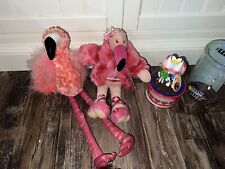 Pink Flamingo Lot. Aurora foo foo flamingo Plush, Ganz fancy flamingo, picture