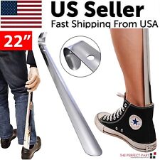 22in Extra Long Handle Shoe Horn Stainless Steel Metal Shoes Remover Shoehorn US picture