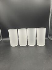 Vintage Juice Glass Frosted White Set of 4 Unmarked Heavy Glass 4.75