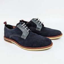 Ben Sherman Bulldog Derby Shoes Mens Size 8 Navy Suede Lace Up Leather picture