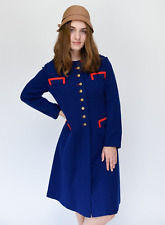 Vintage HANBURY 1960s WM M/L Virgin Wool Sheath Dress and Jacket Set Red Blue picture