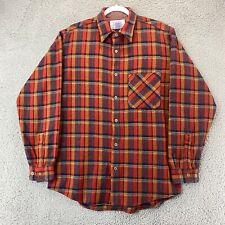 Alaska 1959 Wilderness Gear Size Large Orange Plaid Flannel Button Shirt Mens picture