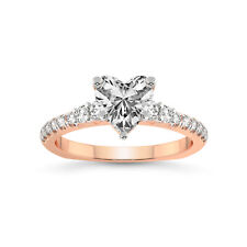IGI Certified Lab Created Diamond Ring 14K or 18K Gold Geneva Side Stone Ring picture