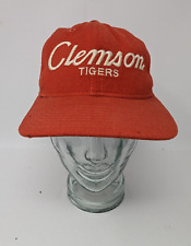 Vtg Clemson Tigers Sports Specialties SnapBack Hat Orange Script Rare 100% Wool picture