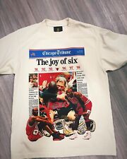 VTG 90s Chicago Bulls 6 Time NBA Champions Finals T Shirt Jordan XLarge picture
