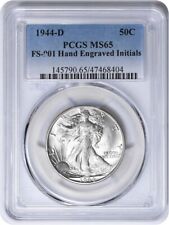 1944-D Walking Liberty Half Dollar Hand Engraved Initials FS-901 MS65 PCGS picture