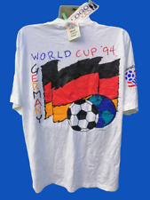 Vintage NOS Mens XL White T Shirt 1994 Fifa World Cup Football USA Germany Flag picture