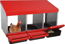 3 Hole Chicken Nesting Boxes Metal Chicken Egg Laying Box with Swing Perch picture