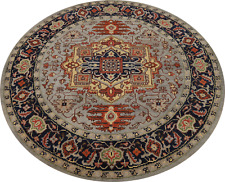 Exquisite Traditional Hand-Knotted Heriz Serapi Indian Wool 6x6 ft Round Rug picture