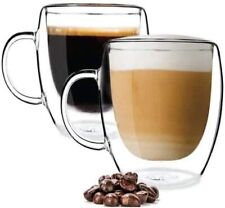 Double Wall Insulated Glass Coffee Glass Mug Tea Cup With Handle 150/250/350/450 picture