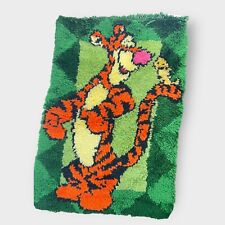 VTG Tigger Winnie the Pooh Latch Hook Wall Hanging Completed Green Nursery Decor picture