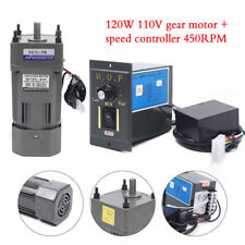 120W 110V Reversible AC Gear Motor Electric Motor Variable Speed Controller 1:3K picture