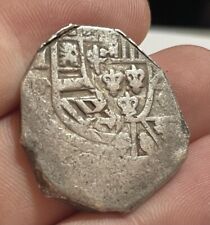 1705-1723 8 Reales Silver Cob Spanish Colonial Silver Old Coin Mexico Clipped 16 picture