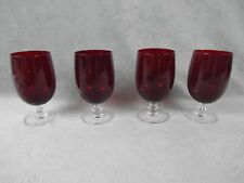 Fostoria Fascination Ruby Red Iced Tea Glasses Set of 4 Vintage VGC 5 5/8